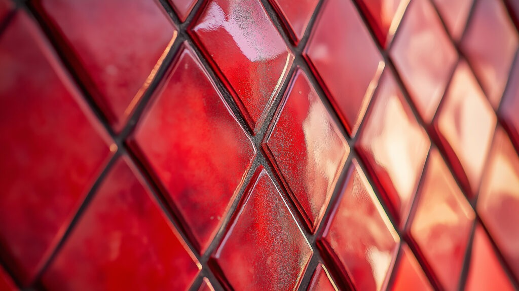 Zellige Rouge Brillant Mosaïque Diamant Carrelage Traditionnel