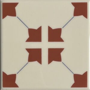 Faïence Vintage Blanc, Orange à motif Géométrique
10,8x10,8 cm - ép. 4 mm