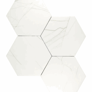 Grès cérame hexagonal effet marbre
 14x16 cm - ép. 10 mm