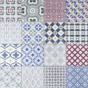 Grès cérame émaillé motif Patchwork
13,2x13,2 cm - ép. 8 mm