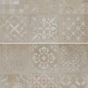 Grès cérame Beige Décor effet carreau ciment
60x60 cm - ép. 9,5 mm