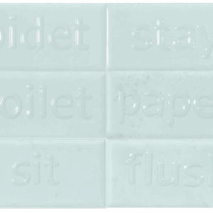 Faïence Vert Eau Brillant "Bidet Flush Paper Sit Stay Toilet"
12,5x25 cm - ép. 7 mm