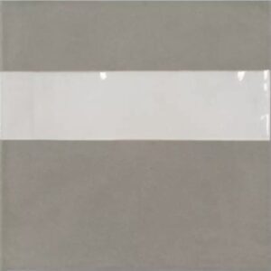 Grès Cérame Gris mat à bande blanche brillant
15x15 cm - ép. 9 mm