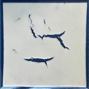 Faïence blanche à bords bleus
20x20 cm - ép. 7 mm