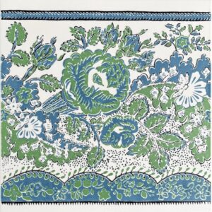 Faïence Blanc, Bleu, Vert à Motif Fleur
20x20 cm - ép. 8,5 mm