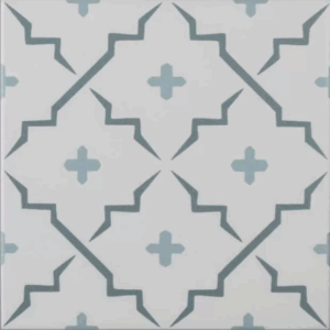 Grès cérame Blanc + Vert 
15x15 cm - ép. 7 mm