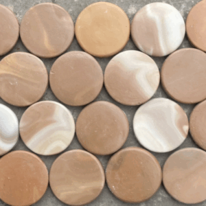 Céramique Terracotta très nuancée
Diamètre +/- 4,5 cm - ép. +/- 8 mm