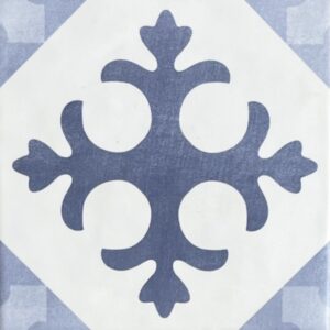 Grès Cérame Émaillé Bleu Blanc Motif Carreau Ciment
15x15 cm - ép. 7 mm