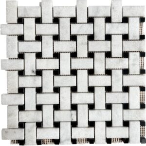 Mosaïque en Marbre Noir et Blanc
Trame filet de 30x30 cm - ép. 10 mm XXXX