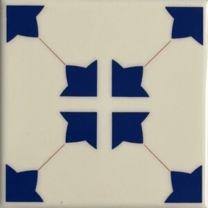 Faïence Vintage Blanc, Bleu à motif Géométrique
10,8x10,8 cm - ép. 4 mm