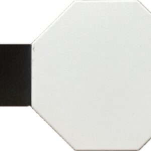 Grès cérame Octogone mat Blanc et Noir 
15x15 cm - ép. 8 mm